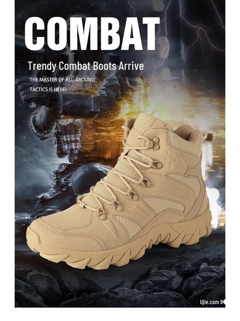 Men's Plus Size Breathable Non-slip High-Top Hiking Combat Boots