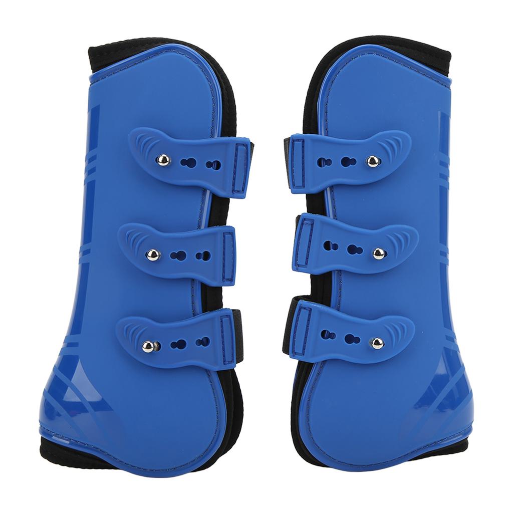2pcs Horse Front Leg Boots PU Shell Horse Tendon Boots for Jumping Running SportsBlue Front Legs L