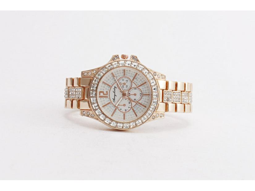 Ceas de lux pentru bărbați, cu cuarț, cu design cu trei cadrane cu diamante complete