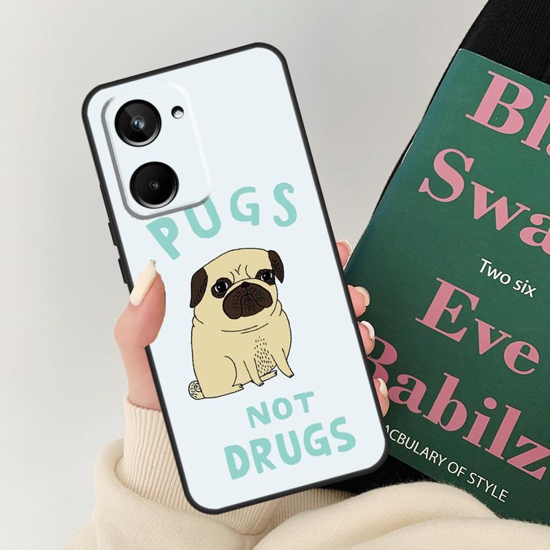 CUTE PUPPY PUG DOG MOPS For Realme 12 9 10 11 Pro Plus GT5 C67 C55 C53 C51 C35 C33 C30 C25s C21Y C11 GT Neo 5 Case