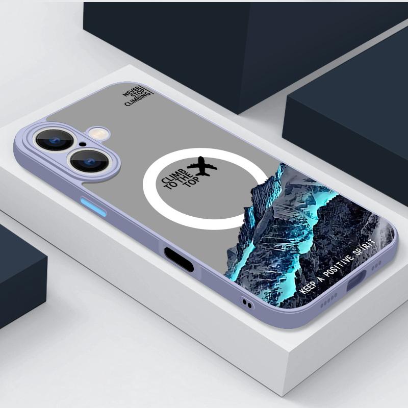 Schneebedeckter Berg Flugzeug Handyhülle Für iPhone 17 16e 15 16 Pro Max 14 13 12 Pro Air Magnetisch Für Magsafe Kabelloses Laden Abdeckung