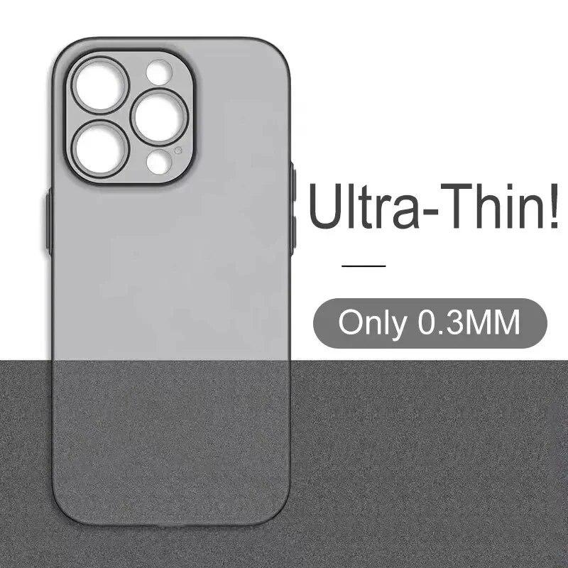 Ultra Thin Soft PP Case For iPhone 15 14 13 12 Mini 11 Pro X XR XS Max 7 8 Plus SE2 Matte Hard Back Translucent Clear Slim Cover