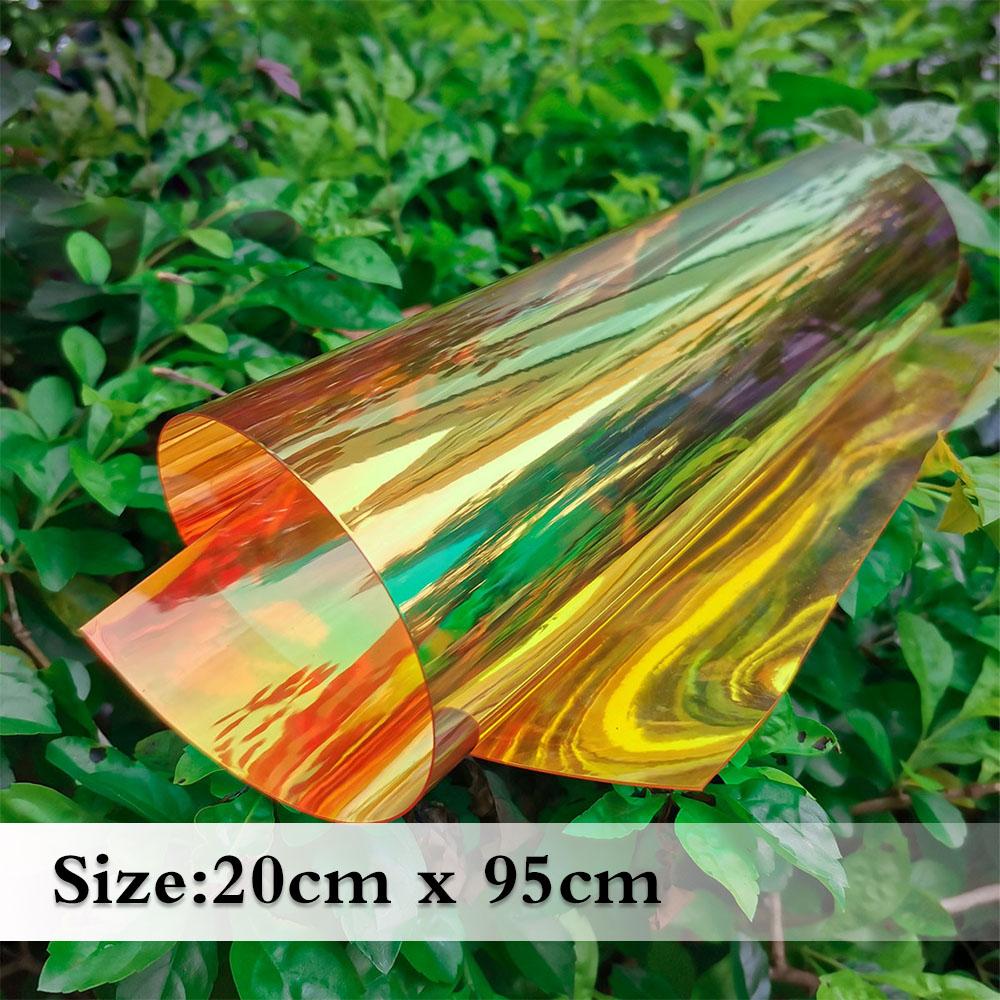 Candy Iridescent Holographic Clear Transparent PVC Fabric Leatherette Laser Rainbow Film Vinyl Craft Bag Earring DIY Bows Making