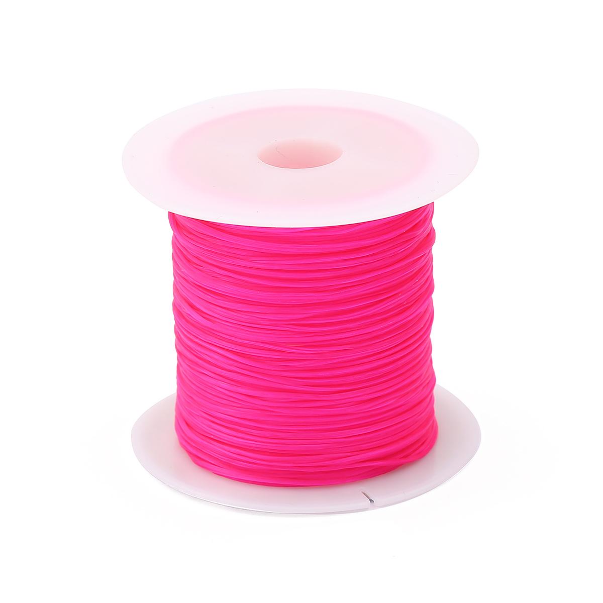 

46 м/1 рулон 0,7 мм, еластична нитка, кругла кришталева лінія, нейлоновий гумовий еластичний шнур для виготовлення ювелірних виробів, браслет з бісеру фуксія