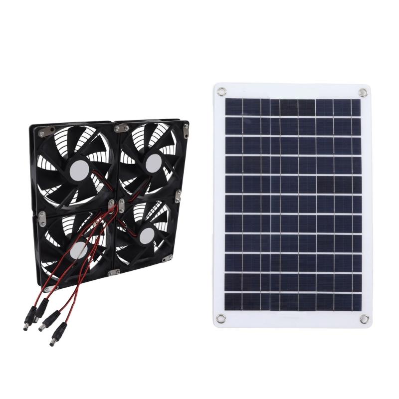 14inch Solar Exhaust Fan Solar Power Controller Solar Panel Powered Fan Ventilation Fan for Dog Kennel Chicken House
