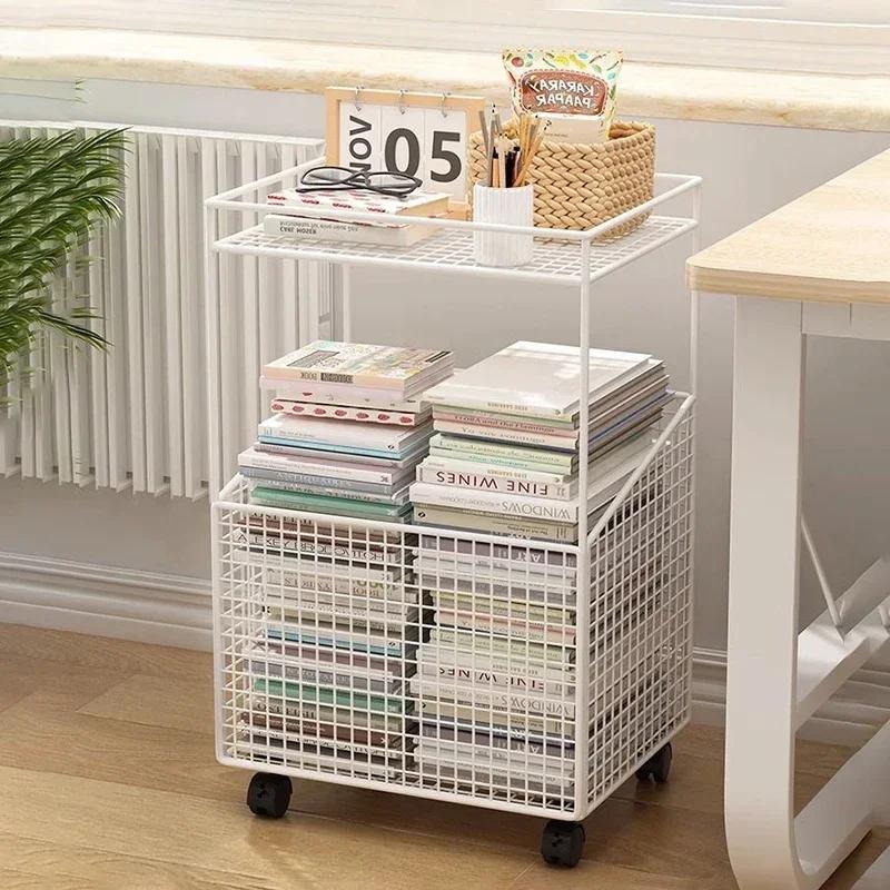 Multi-Layer Storage Racks Laundry Baskets Removable Trolley Storage Of Snacks And Sundries Organizing Iron Office File Racks