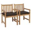 Day and Night - Day and Night Garden Chairs 2 Units Teak Wood with Taupe Gray Cushions