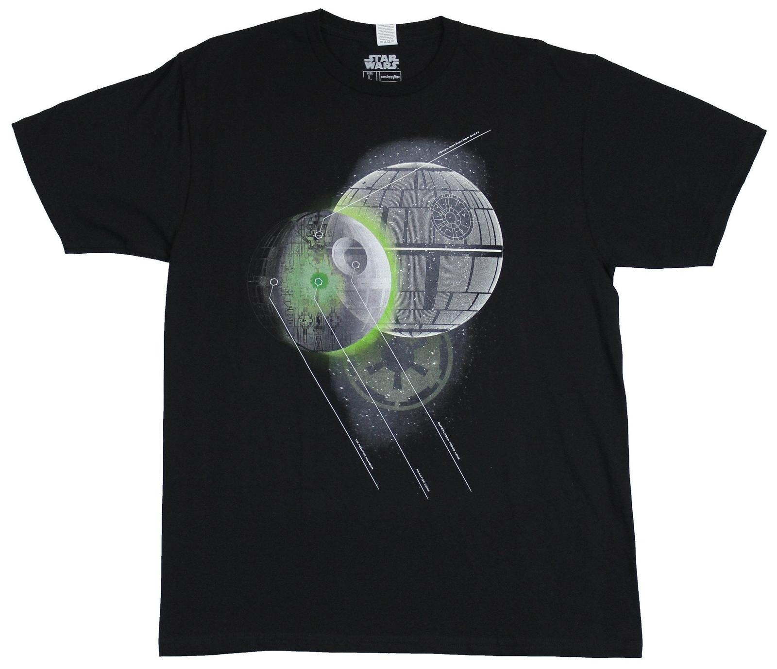 Star Wars Adult New T-shirt Death Star Double Green Mist Empire Logo Pic S
