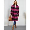 2025 Winter New Long Plaid Double-sided Wool Coat Women's Elegant Lapel Woolen Outerwear for Europe and America