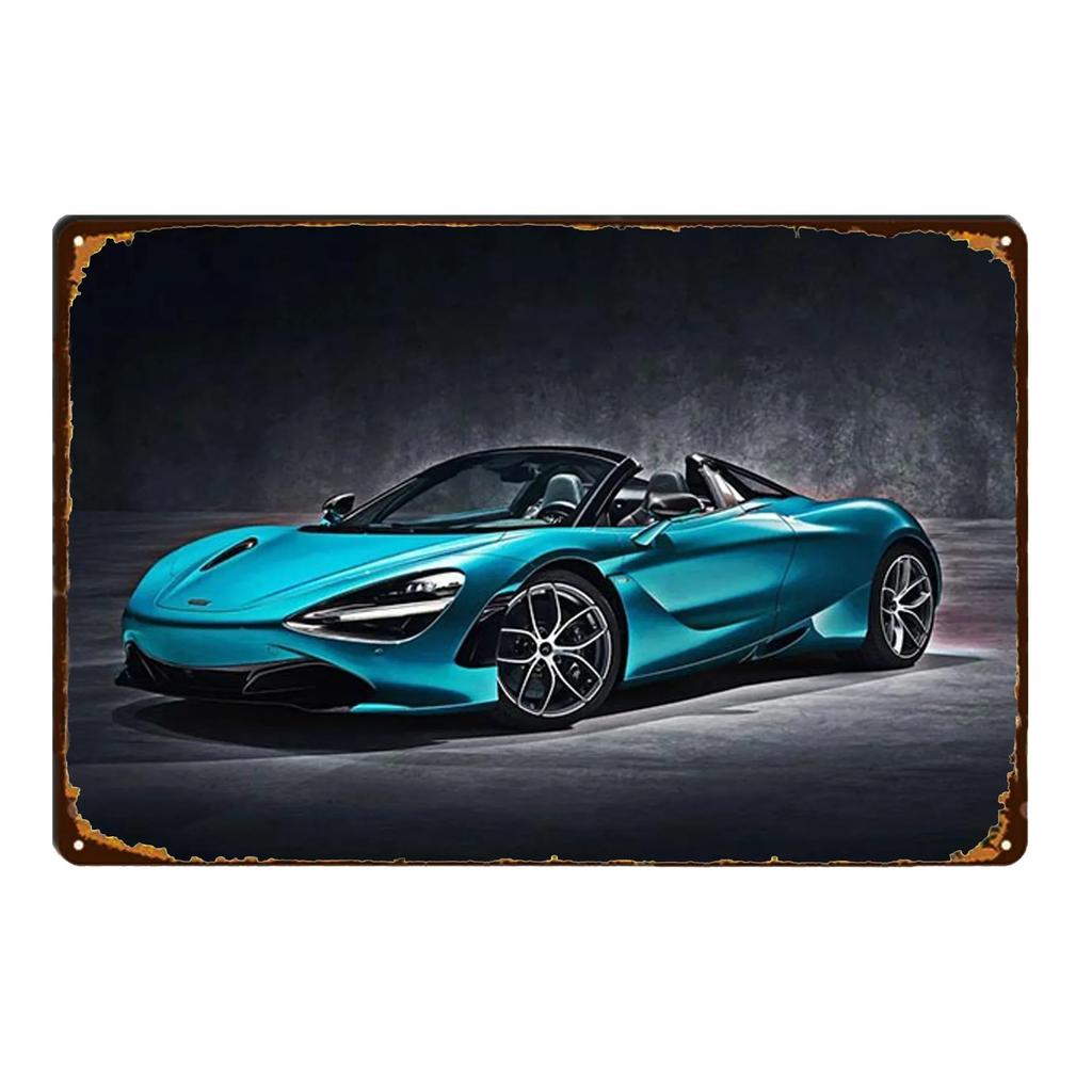 Sports Car Racing Poster Rust Shabby Tin Sign Art Decor Garage Bar Man Cave Signs Decorative Plaques Wall Metal Tin Plate Sig