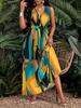 Elegant European & American Women's Sleeveless V-Neck Dress - Sexy, Fashionable, Printed Design 2026