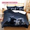 Comment entraîner votre dragon Sans-Dent et Furie Éclair (2) Housse de couette et taies d'oreiller, Linge de lit pour fans de HTTYD, Super cadeau.chl