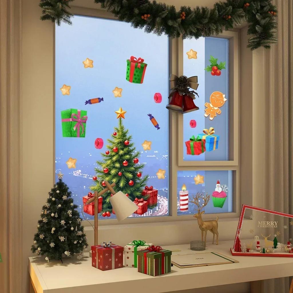 Home Decor Festive ChristmFor As WFor All Stickers MFor Ade From PVC MFor AteriFor Al EFor Asy To Use On WFor Alls Windows