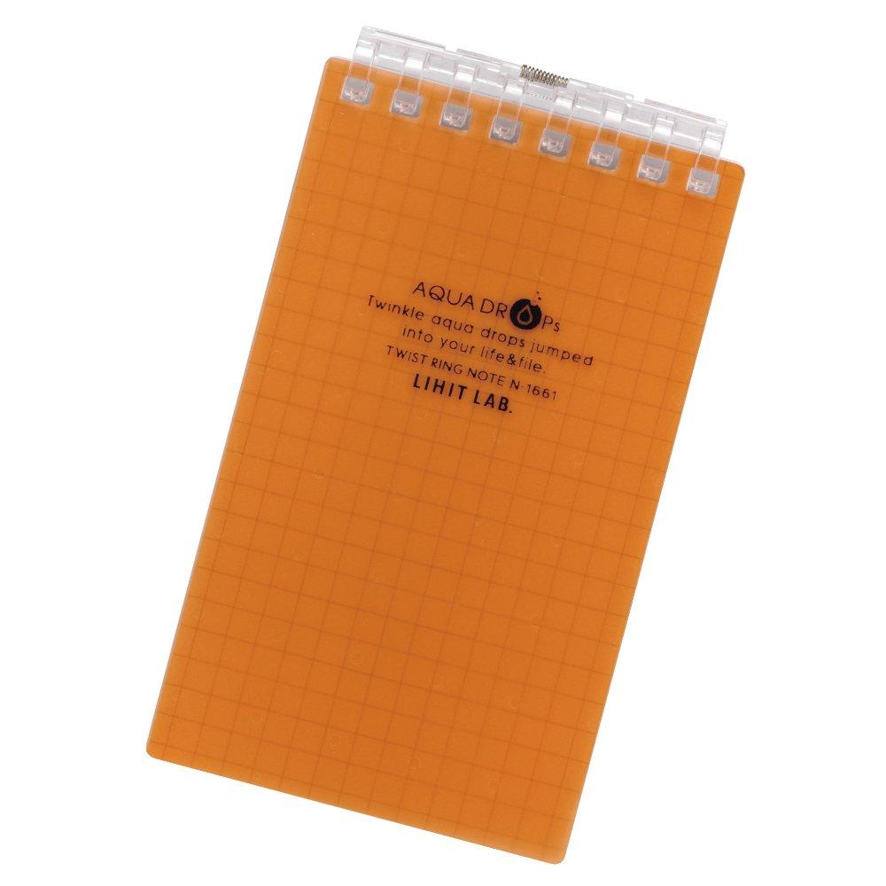 LIHIT LAB Twist Notebook, A7, 8-Hole, Orange, Pack of 10, N1661-4_10