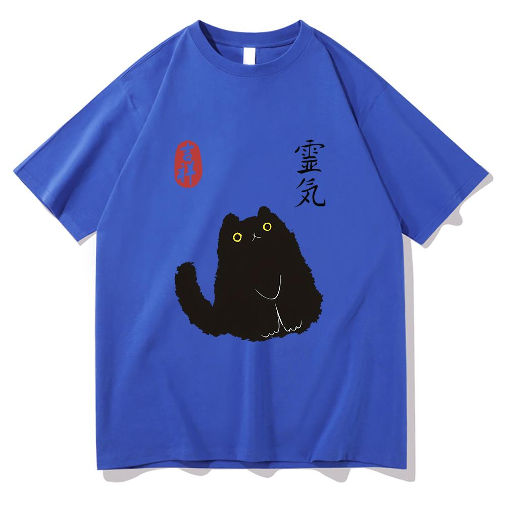 Lucky Cat Black Cat Vintage Japanese T Shirt Kawaii Unisexunisex Clothing Cotton Graphic T Shirts Vintage Clothes For Days Gifts