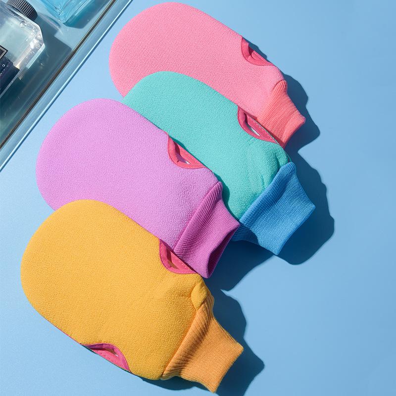 1 Pc Shower Spa Exfoliator Two-sided Bath Glove 4 Colors Body Cleaning Scrub Mitt Rub Dead Skin Removal Bathroom Products