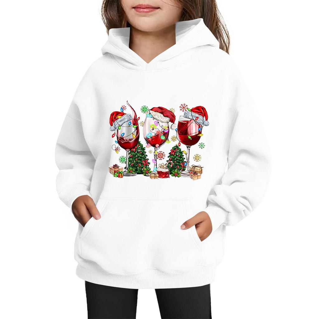 Sweatshirts For Teen Girls Hoodies Long Sleeve Drawstring Pullover Cute Printed Oversized Hoodie Christmas