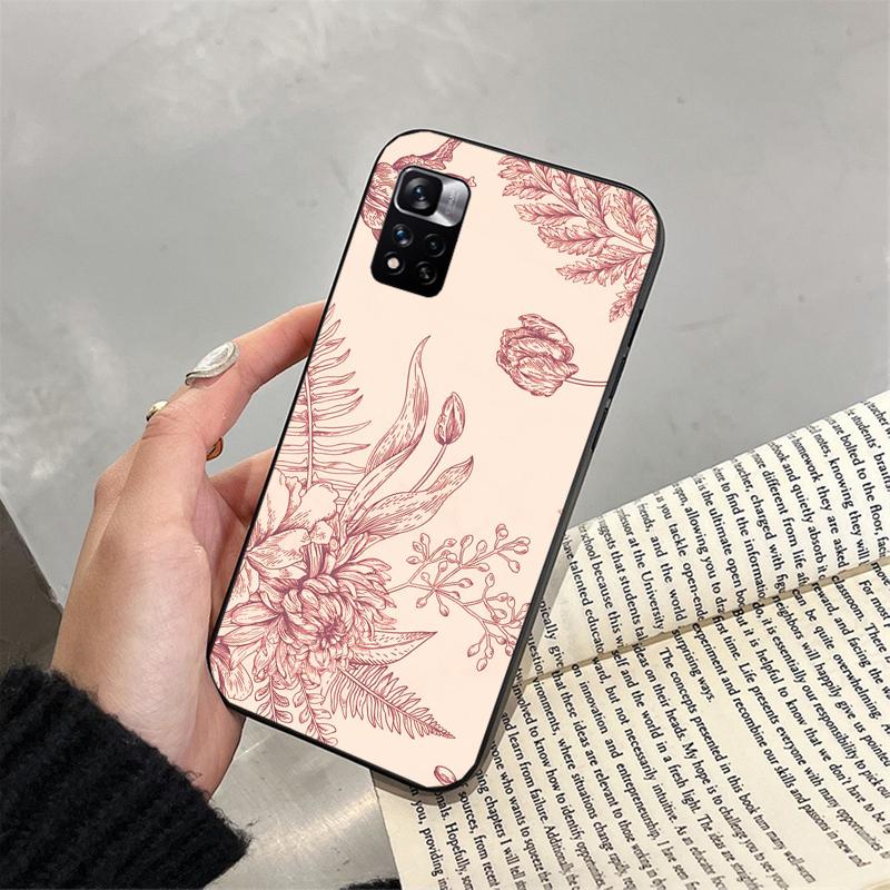 Flower Leaf Art Painting Phone Case For Xiaomi Redmi note 13 12 Pro 11S 11 10 Pro 10S 12S Redmi 13 10 13C