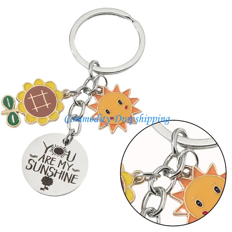 Y5JC Stylish Sun Themed Holder High Quality Stainless Steel Keyrings Accessory China Mainland