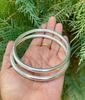 Set Of 2 Pc 999 Pure Silver Bangles, Women Bracelet Bangle, Healing Bangles, Round Bangles, 4.5-5.5 MM THICKNESS