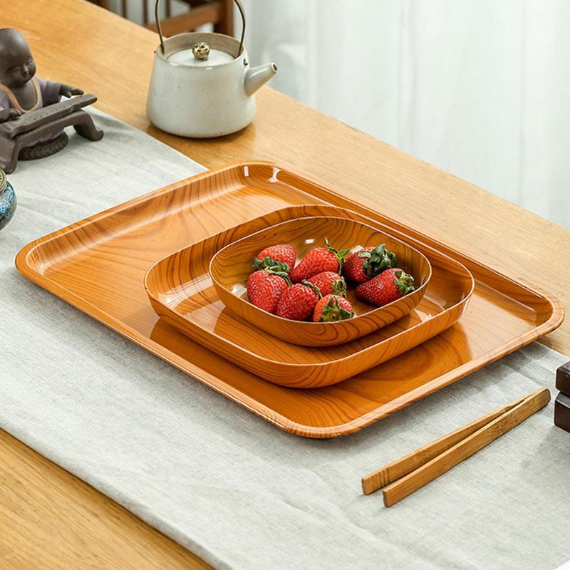 Wooden Japanese Pallet Oval Simple Mini Tableware Fruit Plates Home Afternoon Tea Snack Plates Dining Table Bread Cake Dishes