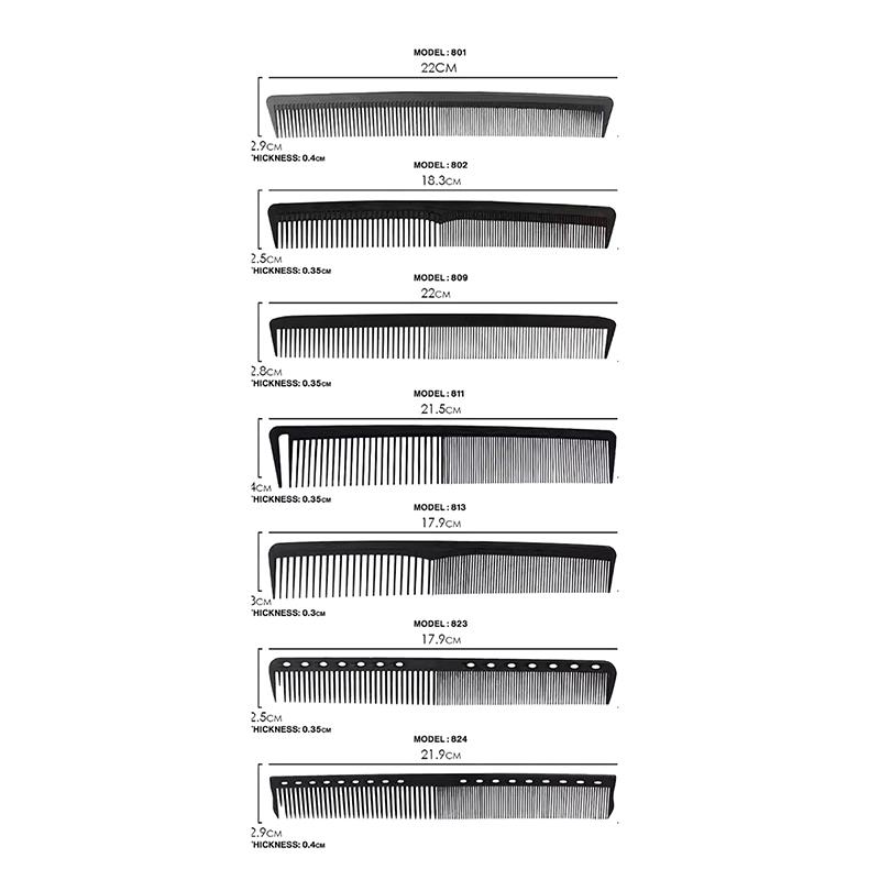 Black Professional Hair Cutting Comb Anti-Static Flat Head Cutter Comb Finetooth Haircut Brush Salon Tools Barber Hair Accessor