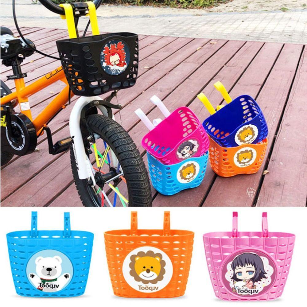 Plastic Bicycle Storage Cartoon Patten Scooter Handlebar Basket  Bike Accessories