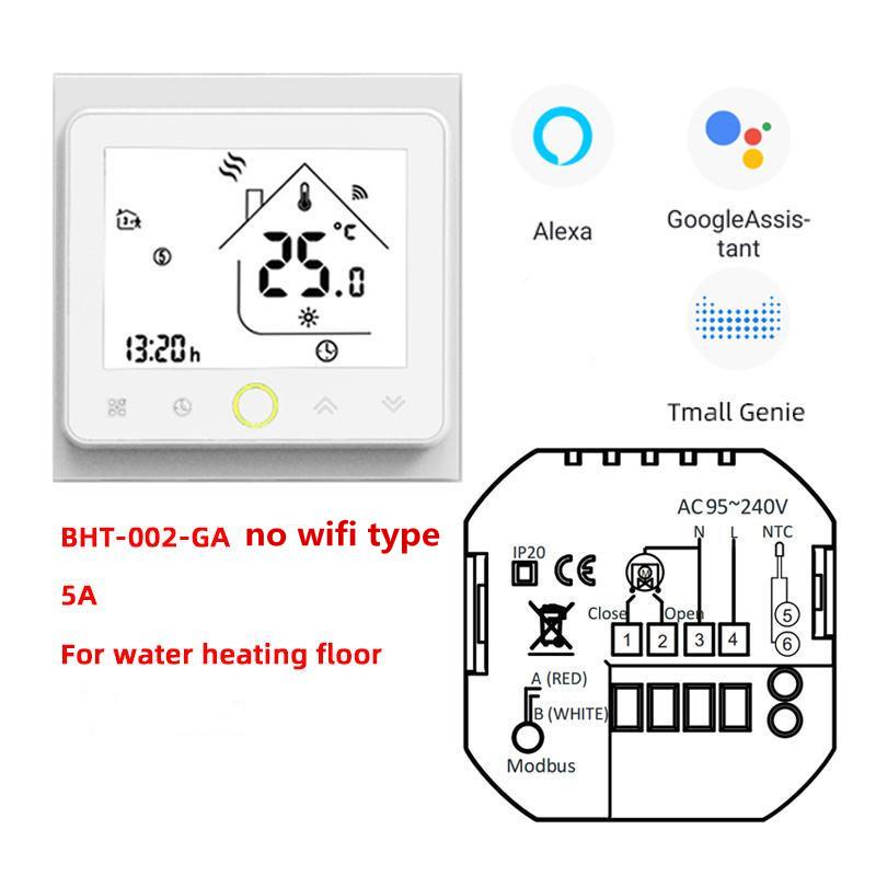 WIFI For Electric/Water/Gas Boiler Floor Heating Thermostat Smart Touch Screen LCD Display Temperature Controller with Alexa/Google Home