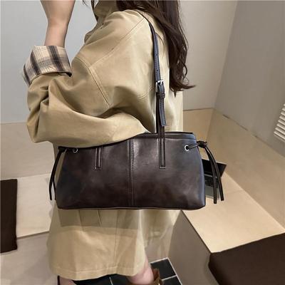 Sac à bandoulière décontracté vintage élégant grande capacité Sac fourre-tout décontracté pour les trajets quotidiens Sac à main polyvalent pour femme Sacs cadeaux