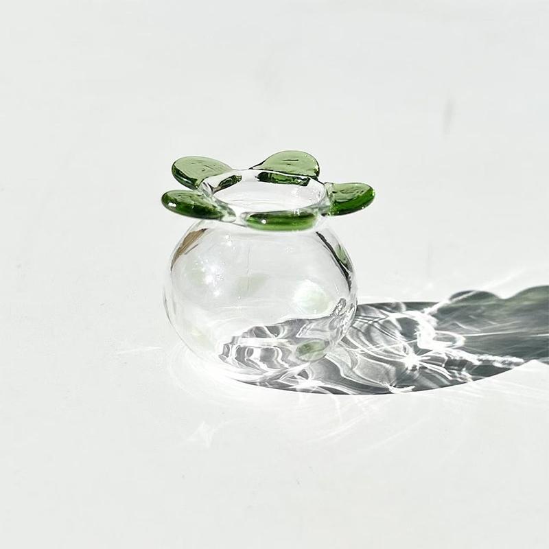 Handcrafted Floral Sculpture Hand-blown Glass Flower Bouquet Vase Mini Floral Decoration For Home Room Handmade Simulation