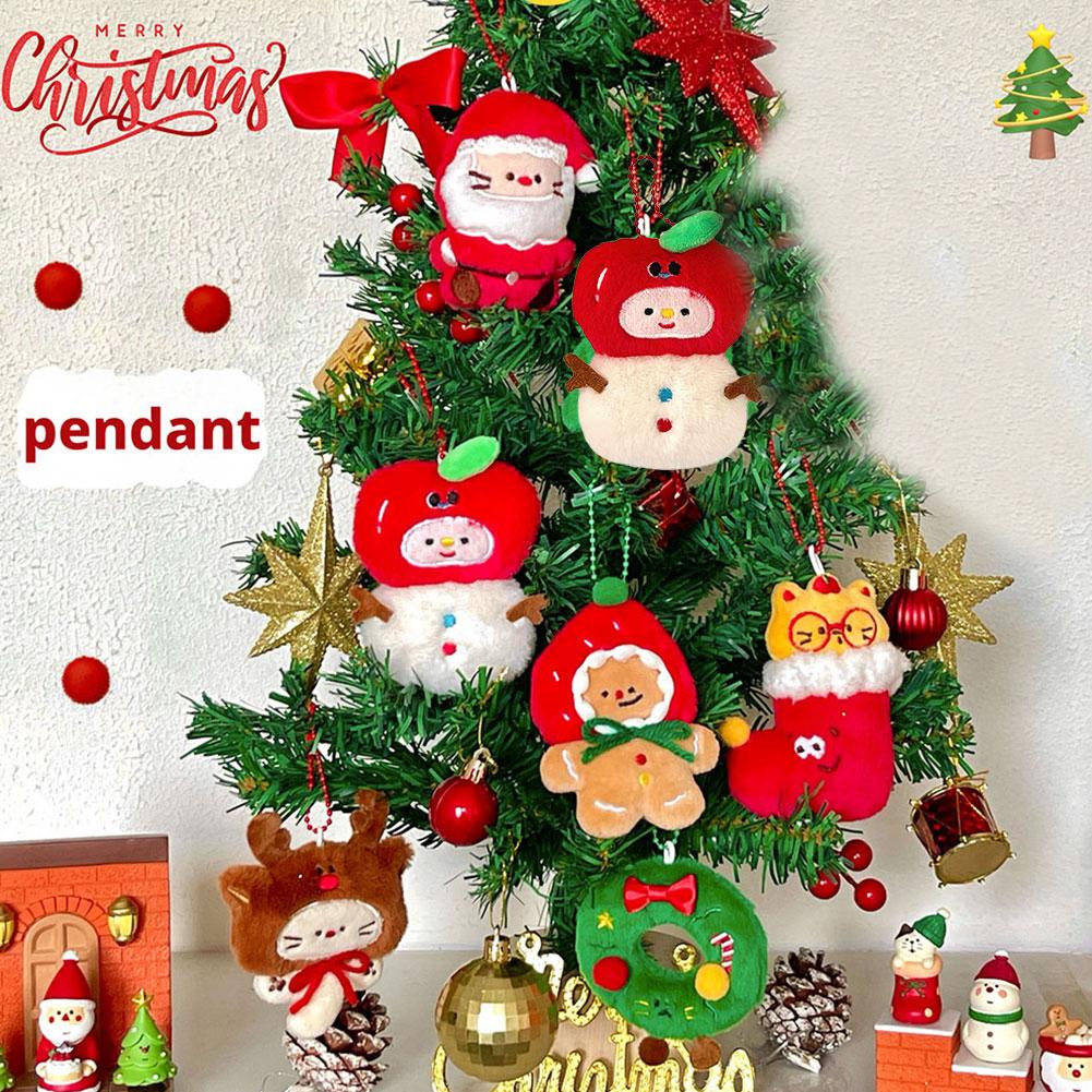 Cute Christmas Plush Doll Pendant Versatile Backpack Pendant Keychain Doll Pendant Santa Claus Elk Pendant Ornament Gifts
