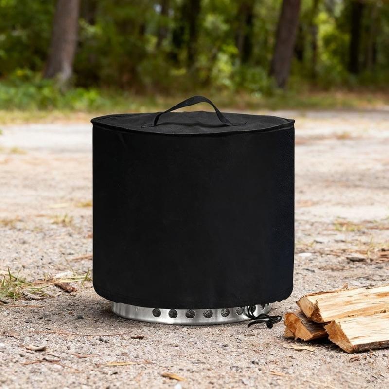Durable Polyester Fire Pit Cover Designed For 15 Inch Round Pits Featuring Handle Easy Installation