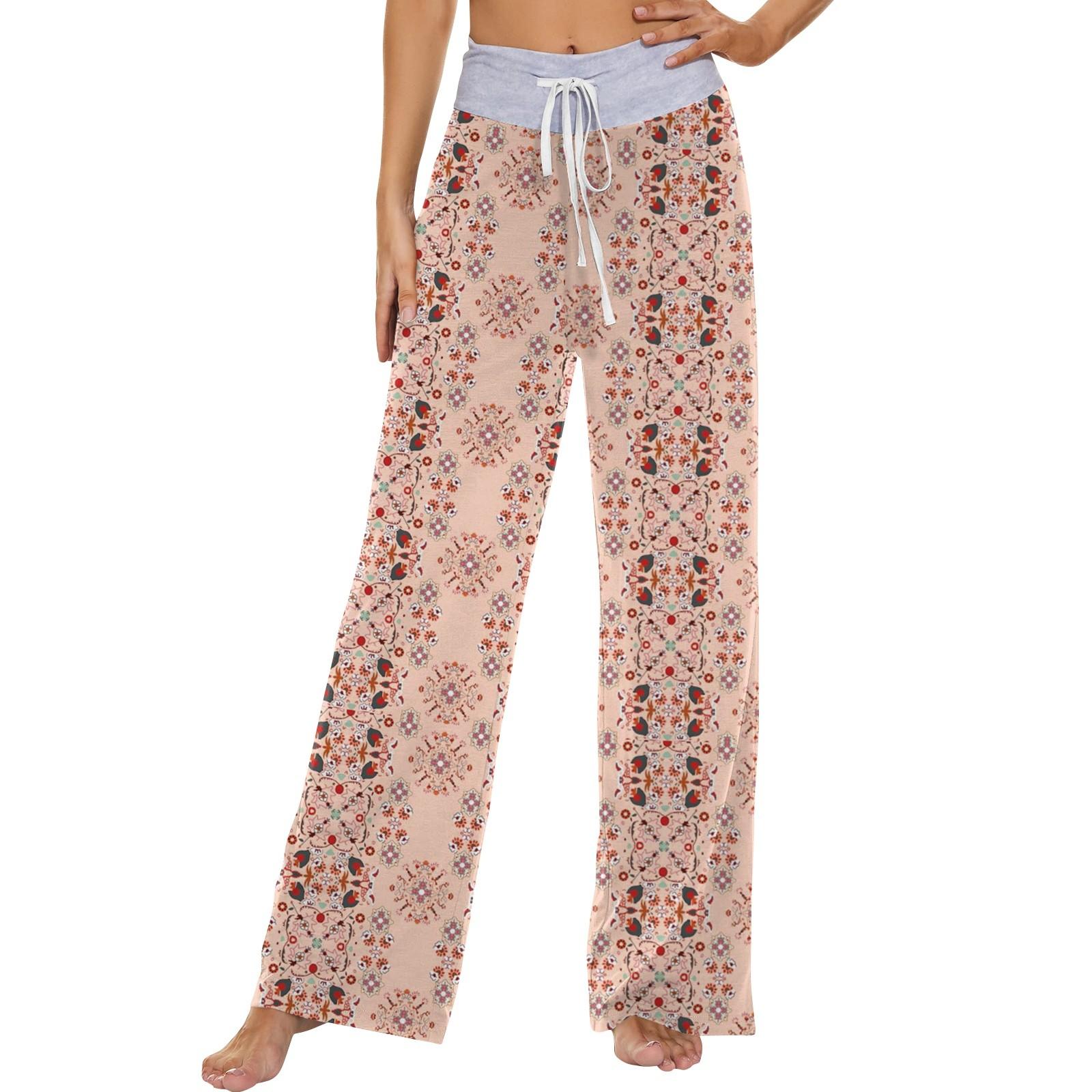 

Женские модные повседневные удобные пижамные штаны с принтом Love, широкие брюки на шнурке XL бежевый