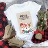 Women's Crew Neck Short Sleeve Graphic Print Christmas T-Shirts Loose Fit Casual Tees