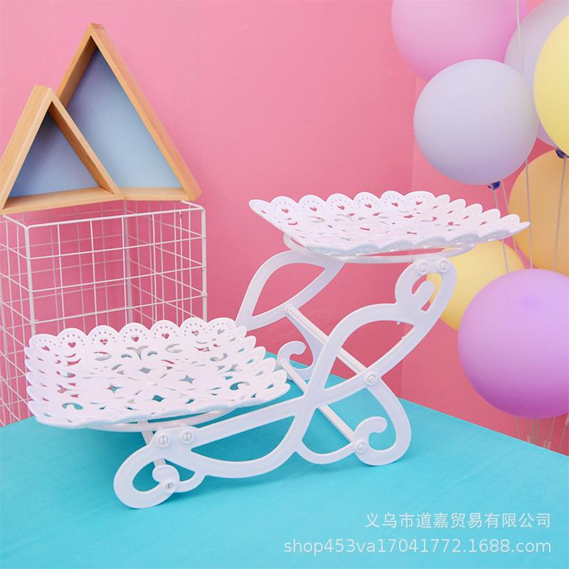 Creative Fruit Dish Afternoon Tea Dim Sum Dessert Table Decoration European Display Shelf Three Layer Cake Rack