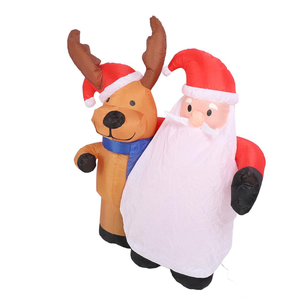 1.6m Świąteczny Dmuchany Model Staruszków i Jelenia Dmuchany Święty Mikołaj i Renifer Lampki LED Zewnętrzny Inflata