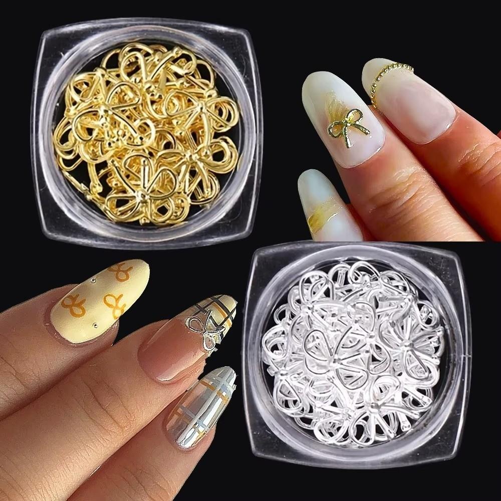 3D Nail Art Rhinestones Gold Silver Nail Art Decorations Y2K Style