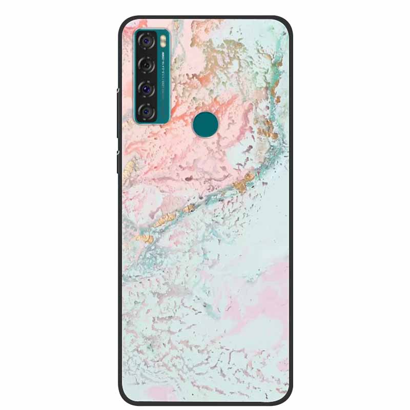 Per Custodia TCL 20 SE Marmo Silicone TPU Cover Posteriore Morbida Custodia per Telefono Per TCL 20 SE T671H Coque Cartoon Antiurto Moda Funda