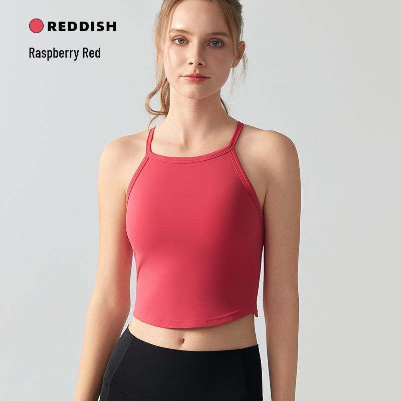 Женский Весенне-Летний Кросс-бордерный Топ для Йоги с Чашечками - Приталенный, Стильный Дизайн Спины для Бега и Фитнеса. Medium
