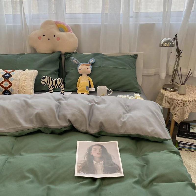 Sweet Blue Love Heart Printed Bedding Set For Girls Adults Children Bed Cover And Flat Sheet Pillowcases Soft Full Size 3/4pcs