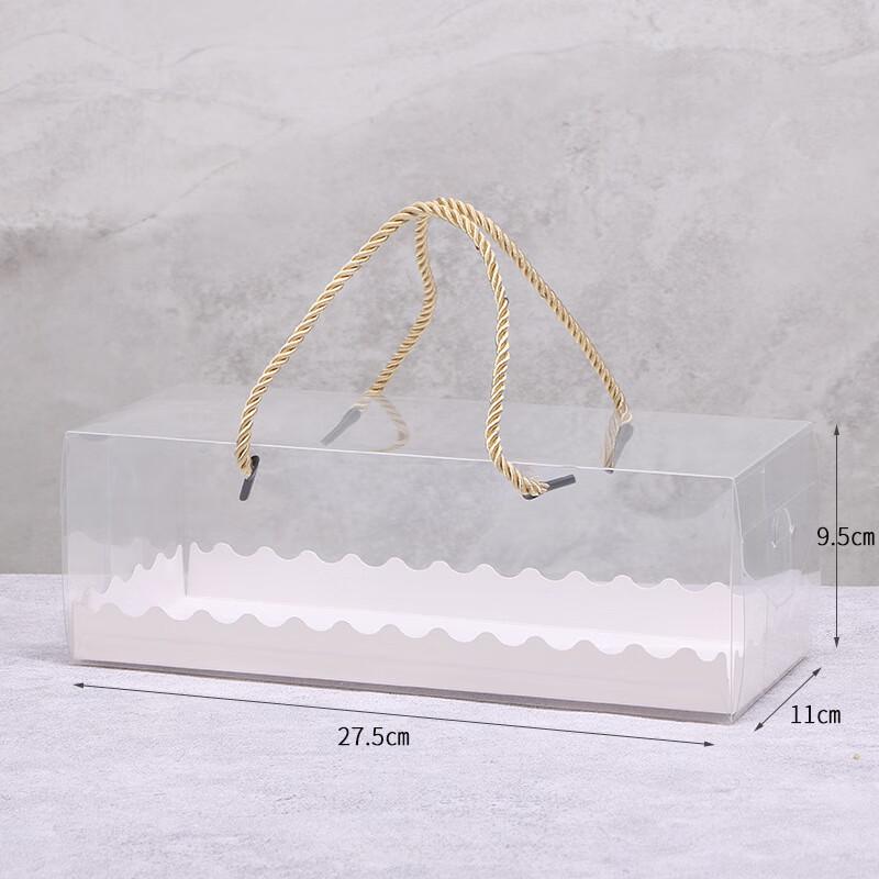 Rechteckige Transparente PET Kuchen- & Biskuitrollen-Takeaway-Boxen (10er-Pack)