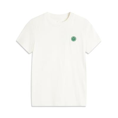 Li Ning Sports Lifestyle Series Solid Color Breathable Versatile Short Sleeve T-Shirt Women Tops Off-White AHSV184-1