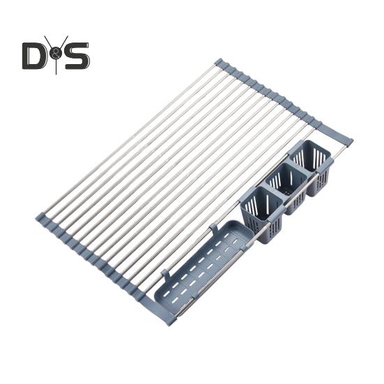 

Расширяемая сушилка для посуды, сворачивающаяся, прочная, несущая, нержавеющая, регулируемая по длине сушилка для посуды для раковины синий
