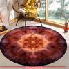 Luxury  Red Floral Pattern Round Shape Floor Mats Kitchen Hallway Runner Rug Bedroom Living Room Soft Carpet Non-slip Area Rug
