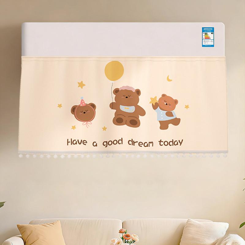 Cartoon Door Curtain Hanging Half-curtain Cute Kitchen Partition Air Conditioner Dustproof Cover Wind Blocking Curtain