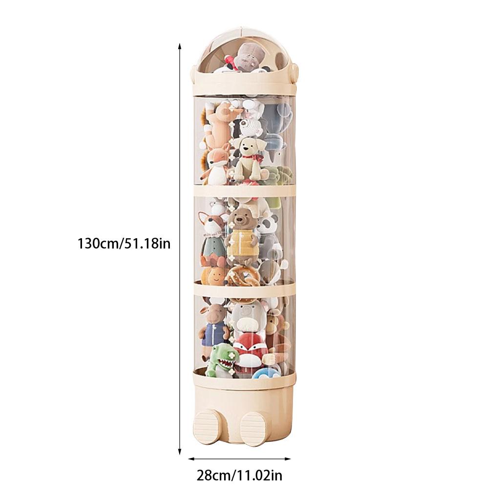 

Туба для хранения плюшевых кукол 4-слойная для хранения мягких игрушек, дисплей для игрушек, прозрачное ведро-органайзер для хранения мягких кукол, для гостиной