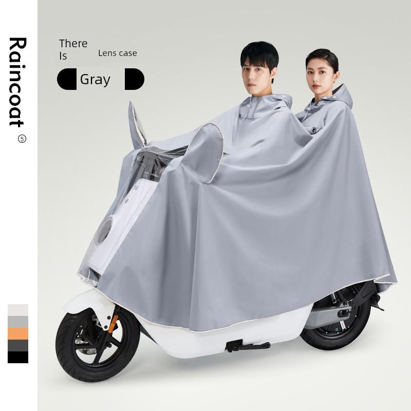 Electric Motorcycle Raincoat for Women, Single-Person, Oversized, Thickened, Long, Full-Body, Storm-Proof Riding Poncho