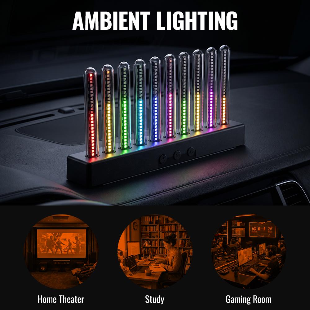 Wizualizator Spektrum Audio LED Pasek Reaguje na Każdy Bit w Czasie Rzeczywistym Wielokolorowe Światło Muzyczne do Samochodu Studio Biurko
