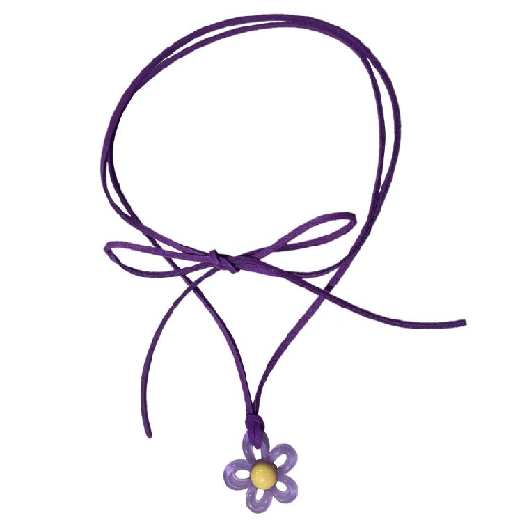 Blossom Necklace Colorful Flower Choker Hollow Flower Pendant Clavicle Chain