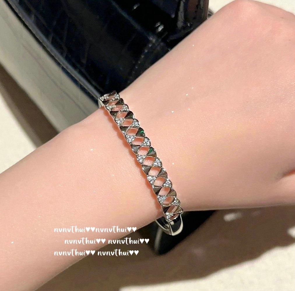 Lace Honeycomb Flower Gem Bracelet, Fujia Thousand Gold, 18K Gold Plated, Curved Bow Zircon Bracelet Combination
